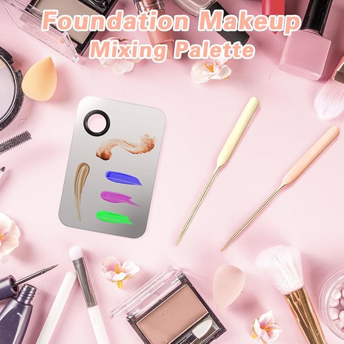 5PCS Makeup Mixing Palette, Stainless Steel Cosmetic Makeup
