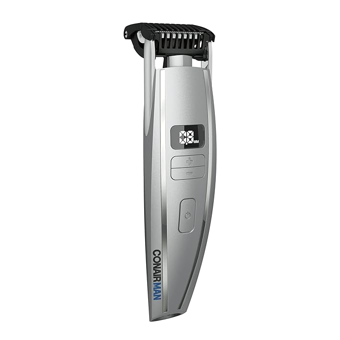 ConairMAN Beard Trimmer for Men, for Face and Mustache, Wet/Dry Beard and Stubble Trimmer, Flex Contouring Head with 15 Precise Settings and Premium