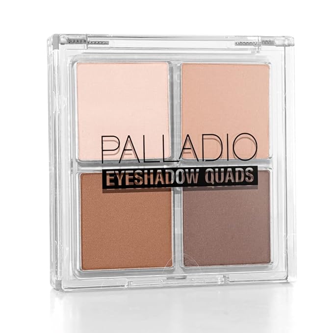 Palladio Eyeshadow Quads, Velvety Pigmented Blendable Matte, Metallic & Shimmer Finishes, Creamy Formula, Four Way Quad Eye Shadow Palette, Talc-Free (Classy)