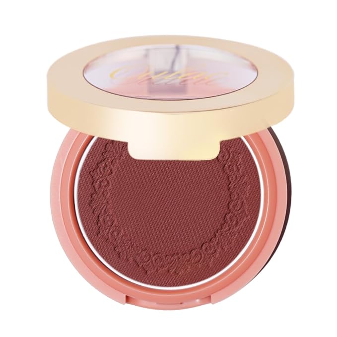 Oulac Plummy Brown Blush Makeup Powder| Rich Color Cream Blush Blendable| Natural Matte Tan Skin| Vegan &Cruelty-Free | 02 Cheek to Cheek 4.8g