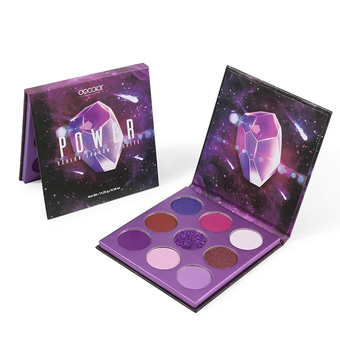docolor Eyeshadow Palette 9 Colors Gemstone Shadow Palette Highly Pigmented Mattes Shimmers Smokey Glitter Cream Colorful Powder Blendable Long Lasting Waterproof Makeup Palette-Purple