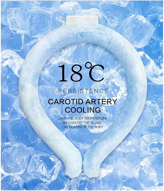 2 PCS Small Ice Collar, Kid Neck Cooling Tube, Wearable Cooling Neck Wraps for Summer Heat I Hands Free Cold Pack, Reusable Neck Coole (S-Pink+Blue)