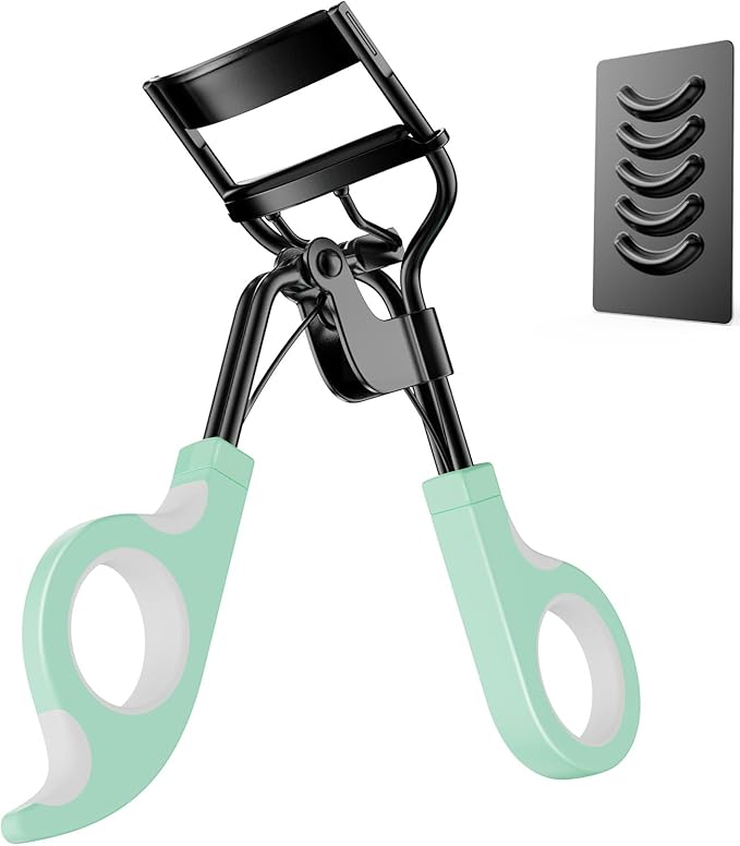 Kaasage Eyelash Curler with Pads, Lash Curler with 5 Extra Silicone Replacement Pads, Achieve Perfect Curls in 5 Seconds