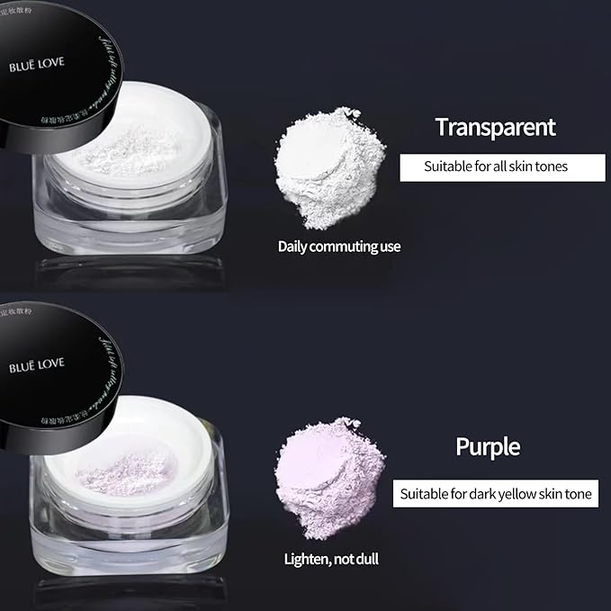 BLUE LOVE Setting Powder Makeup for Oily Skin, Loose Powder(Transparent)
