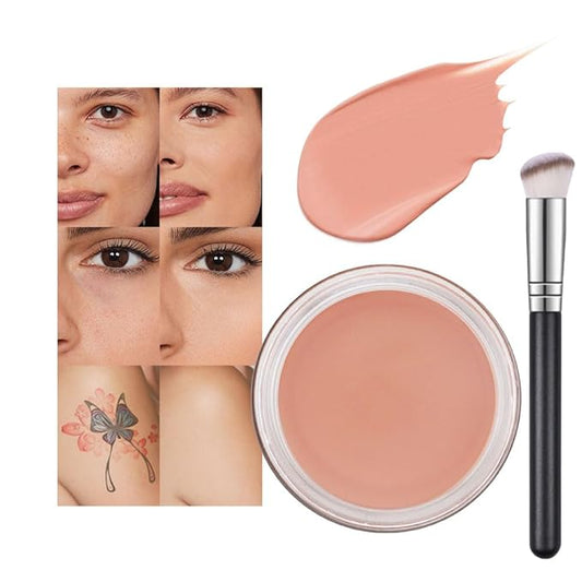 Kaely Pot Concealer Full Coverage Set,under Eye Brightener Concealer for Conceals Dark Circles,Waterproof Foundation Face Makeup Brush Kit,Color Correcting Concealer,Eye Ring corrector de ojeras 06