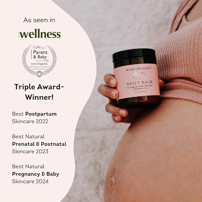 Belly Bundle by Irene Organics - Organic Belly Butter and Oil for Pregnancy Stretch Mark Prevention and Treatment - Award Winning Skincare For Pregnancy and Postpartum - Mother's Day Gift Set (Small)