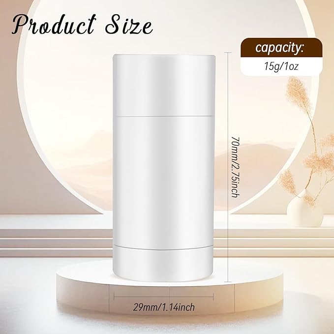 12 Pieces 15g White Plastic Deodorant Tubes,Lipstick