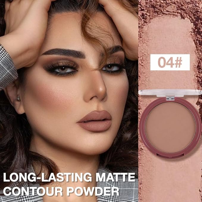 Natural Matte Light Brown Cream Contour Palette – Lightweight, Blendable Monochrome Powder, Base for All Skin Tones, Face Makeup for Women & Men, Vegan & Cruelty-Free, Paleta de Contorno en Crema Mate
