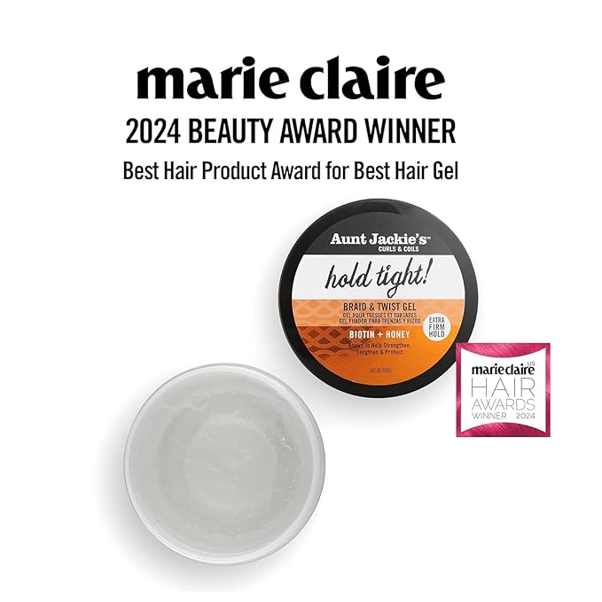 Aunt Jackie's Award-Winning Braid + Twist Collection Hold Tight Braid & Twist Gel with Extra Firm Hold, 7.5oz