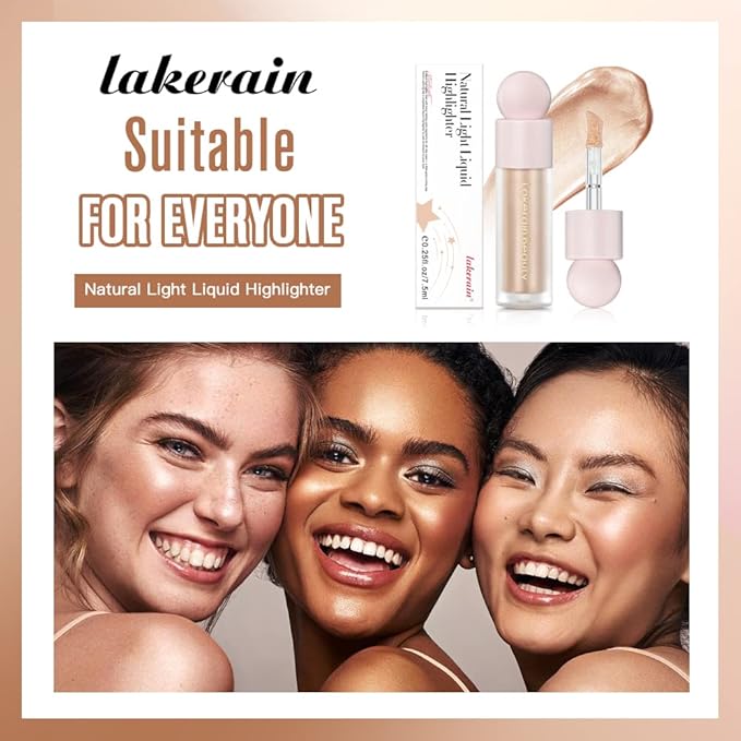 Liquid Highlighter - Luminous Finish Light Liquid Luminizer Makeup Enhanced with Pearl Particles & Botanical Blend, Weightless Dewy Glow for Radiant Skin, Vegan, Cruelty-Free (#02 Starlight)