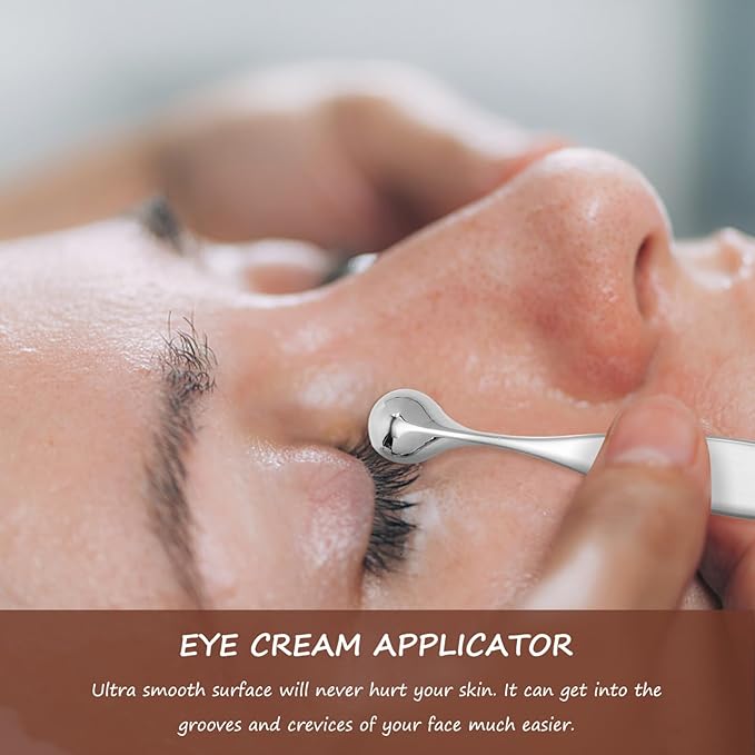 Lurrose 3pcs Eye Cream Applicator Roller Wand Stick Facial Lotion Face Cream Scoop Makeup Spatula Skincare Make Up Tool