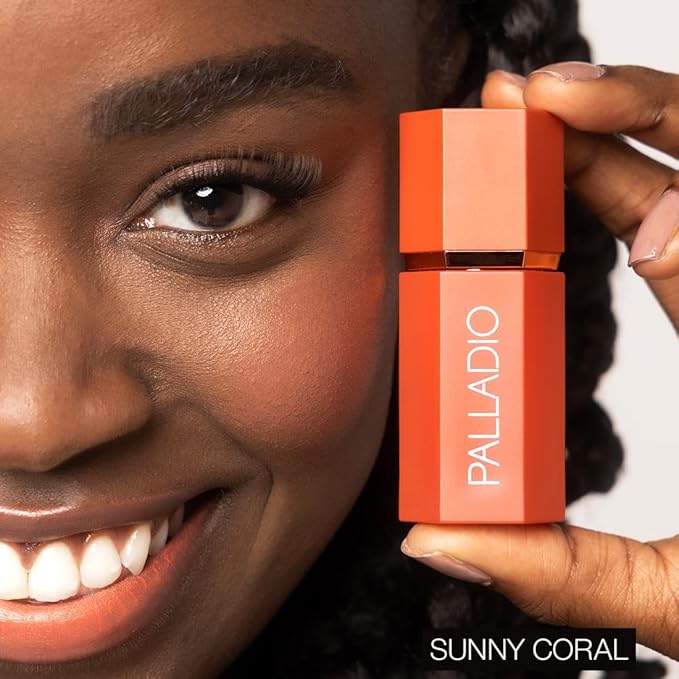 Palladio Liquid Blush for Cheeks & Lips 2-in-1 Sunny Coral