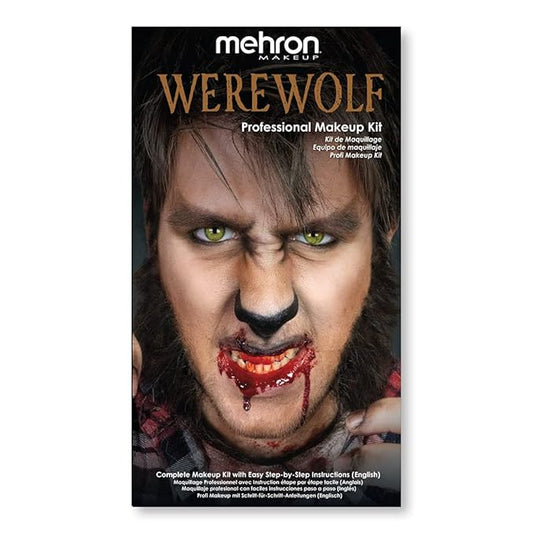 Mehron Makeup Premium Character Kits| Makeup Kits for Halloween & Cosplay| Made in the USA | Complete Makeup Kit | Includes all Makeup, Tools, & Instructions on How to Create the Look | (Werewolf)