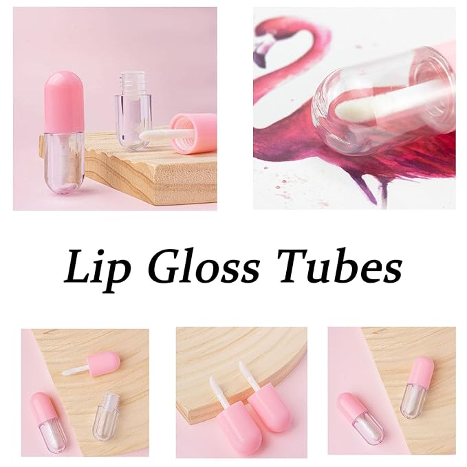 10 Pcs 2 ml Empty Lip Gloss Tubes Containers, Lip Balm Bottle with 5 ml Refillable Squeeze Tube