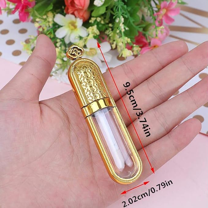 5 Pcs 3ml Lip Gloss Tubes Empty Refillable Lip Balm Bottles Vials Containers with Lip Brush for DIY Lipstick Lip Gloss Samples