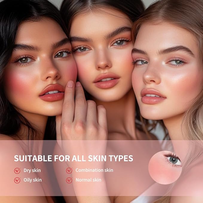 Soft Face Blush Stick, Matte Natural Long Lasting Blush for a Flawless Finish, Creamy Blendable Formula for All Skin Types, Everyday Wear Professional Quality Makeup (Natural pink, Large)