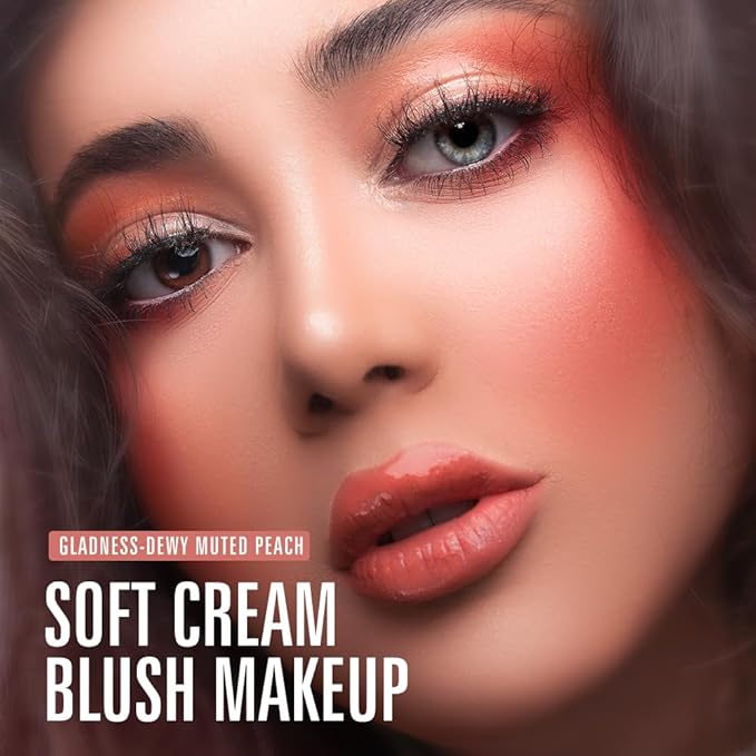 KIMUSE Soft Cream Blush Makeup, Liquid Blush for Cheeks, Weightless, Long-Wearing, Smudge Proof, Natural-Looking, Dewy Finish