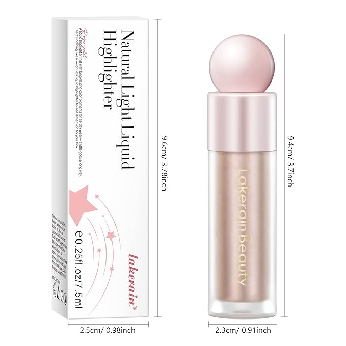 Liquid Highlighter Makeup, Natural Silky Shimmer Finish Liquid Gold Shimmer)