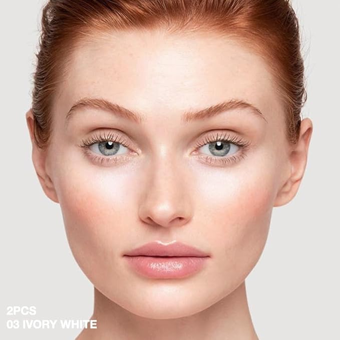 evpct 2Pcs under Eye Corrector Brightener Concealers for Older Women Dark Circles, under Eye Cream Pot Concealer Full Coverage Peach Color Corrector Makeup, Nourishing Waterproof, Ivory White