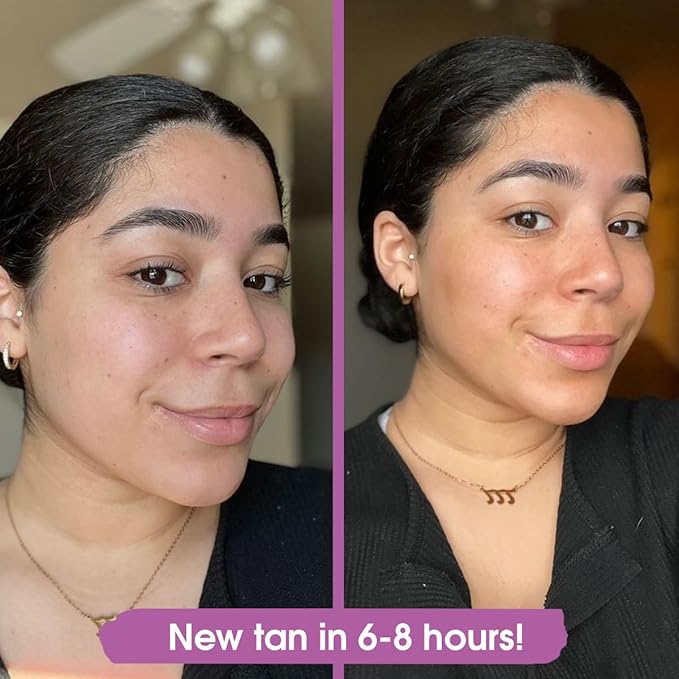 Face Self Tanner Drops with Revitalizing Cream, Self Tanning Drops for Face, Face Tanner Bronzing Drops, Face Tanning Drops to Add to Moisturizer 1oz+3.4oz