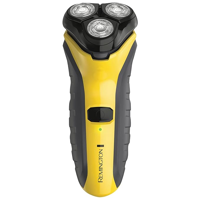 Remington Virtually Indestructible Rotary Shaver 5100, Electric Razor for Men, 100% Waterproof Design, Yellow