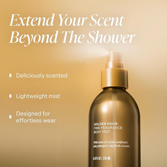 Saltair Body Mist 2 Pack - Fine Fragrance, Lightweight Body Spray Mist with Golden Hour Scent. Long Lasting Perfume Mist. 2x 8oz Bottles