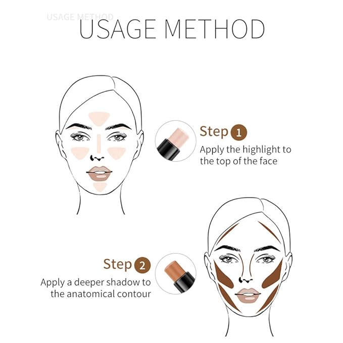 MEICOLY Cream Contour Stick Trio,Bronzer Highlighter Stick,2 in Makeup,6 Colors