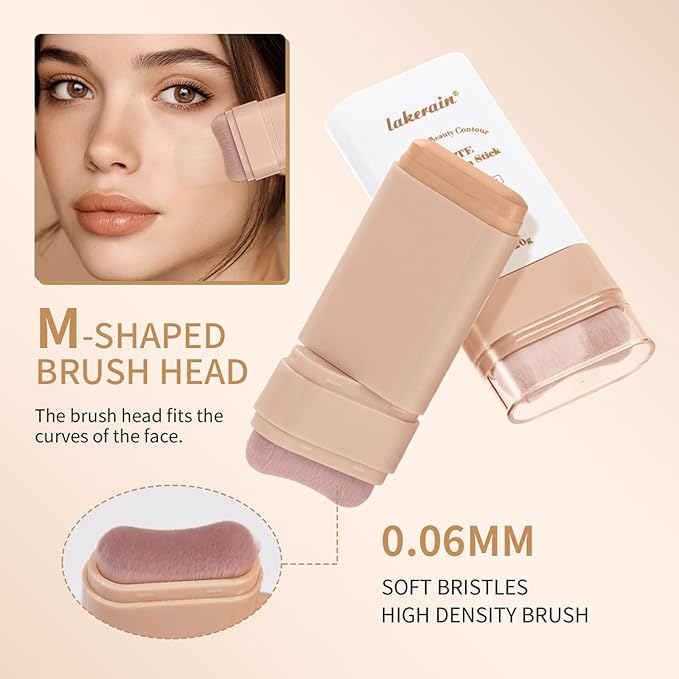 Beauty Balm Serum Boosted Skin Tint, Dual-Ended Eraser Foundation Stick with Brush, Full Coverage Cream Korean Makeup, Long-Lasting Stick for Smooth, Flawless Finish (#2 Nature)