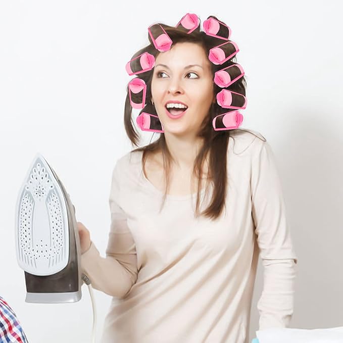 12 Pcs Foam Sponge Hair Rollers 2.4 Inch Hair Curlers to Sleep In Soft Sleep Rollers for Curls Style Heatless Curler Hair Christmas Party Hairstyles