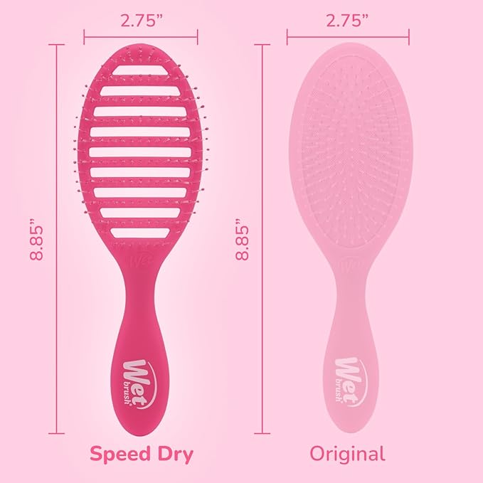 Wet Brush Speed Dry Hair Brush, Pink Frost - Vented Design & Soft HeatFlex Bristles Are Blow Dry Safe - Ergonomic Handle Manages Tangles - Pain-Free Hair Accessories