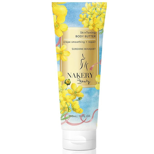 Nakery Body Butter Anti Aging Moisturizer - Body Cream Skin Tightening Cream & Neck Firming Cream, Moisturizing Cream & Neck Tightening Cream for Body & Face Cream for Dry Skin 300m (Sunshine Bouquet)