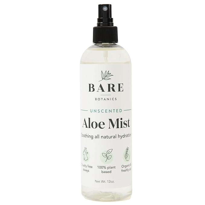 BARE BOTANICS Cooling Aloe Spray for Skin & Hair - Large 12oz | Sunburn Spray & Aloe Hair Moisturizer | 99.66% Pure Unscented Aloe Vera Spray Made in Wisconsin…