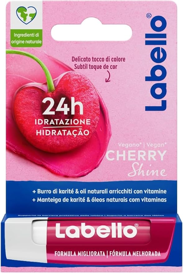 3 LABELLO CHERRY FRUITY SHINE LIP BALM