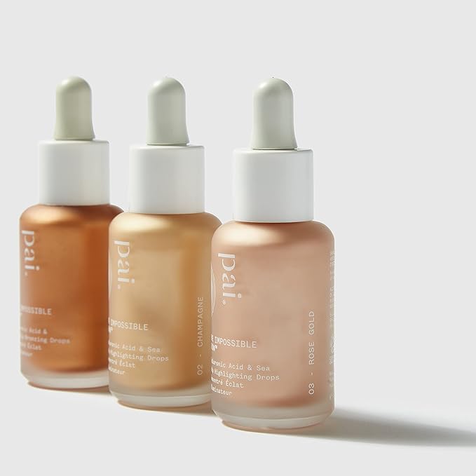 Pai Skincare - The Impossible Glow Organic Hyaluronic Acid + Sea Kelp Glow Drops | Natural, Vegan, Sensitive Skincare (Rose Gold, 1 fl oz | 30 ml)