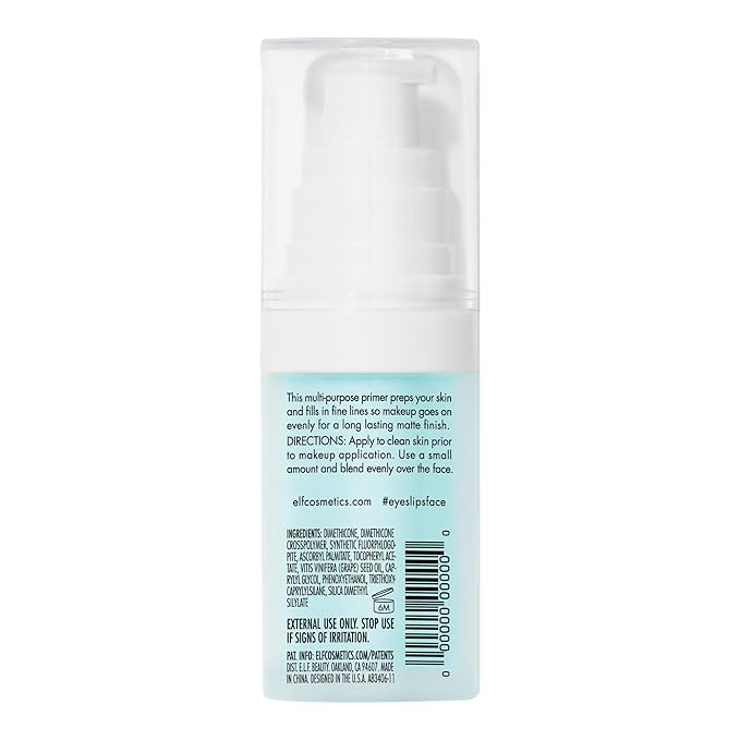 e.l.f. Hydrating Face Primer, Makeup Primer For Flawless, Smooth Skin & Long-Lasting Makeup, Fills In Pores & Fine Lines, Vegan & Cruelty-free, Small