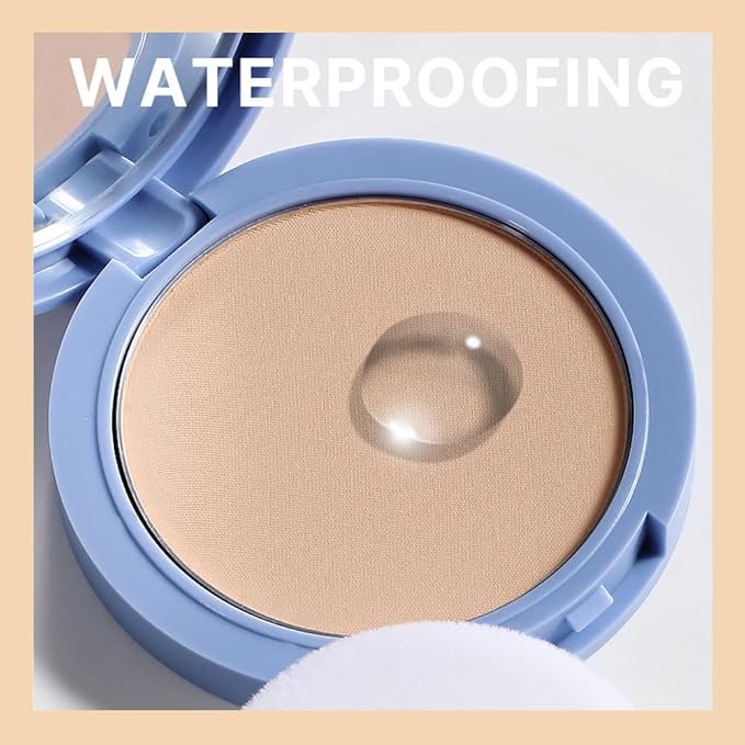 Oil Control Matte Perfection Face Pressed Powder, Matte Smooth Flawless Setting Powder Makeup, Polvo Compacto De Maquillaje, Waterproof Long Lasting, Cruelty Free, 0.35Oz (03 Pure Beige)