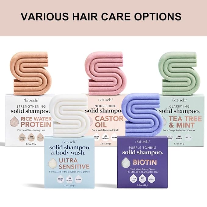 Kitsch Tea Tree & Mint Shampoo Bar - Anti Dandruff Shampoo for Itchy Scalp and All Hair Types - Natural Hair Shampoo Bar with Mint - Vegan Hair Care, Paraben & Sulfate Free, Made in USA - 3.2oz