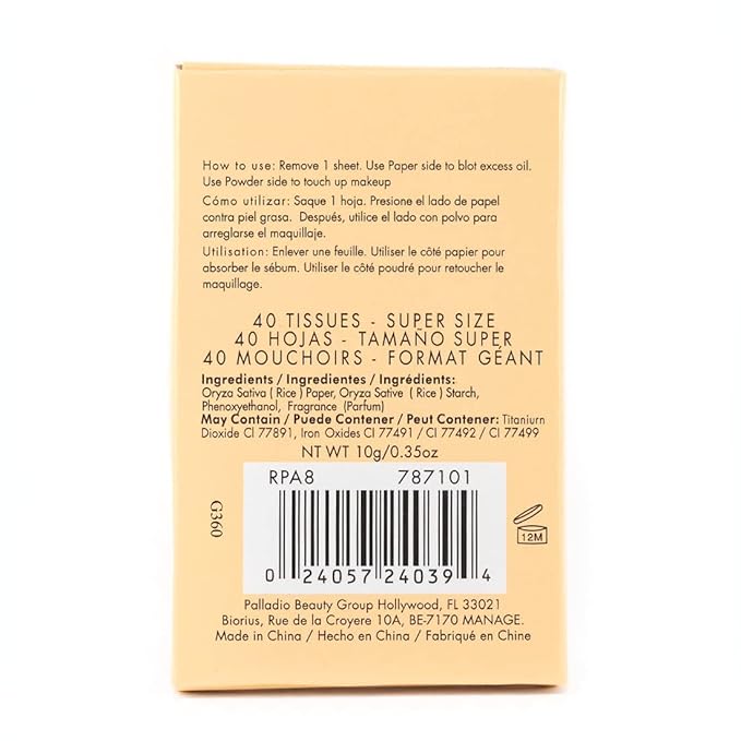 Palladio Face Blotting Tissue Sheets Made from Natural