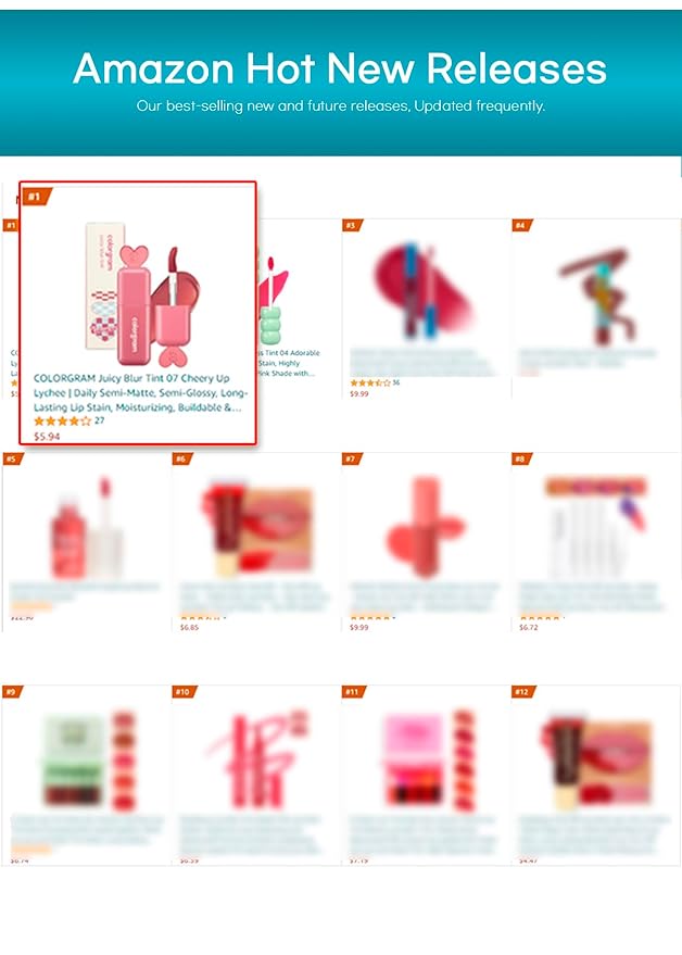 COLORGRAM Juicy Blur Tint 03 Class Apple | Daily Semi-Matte, Semi-Glossy, Long-Lasting Lip Stain, Moisturizing, Buildable & Blendable, highly Pigmented (0.12 Fl. Oz.)