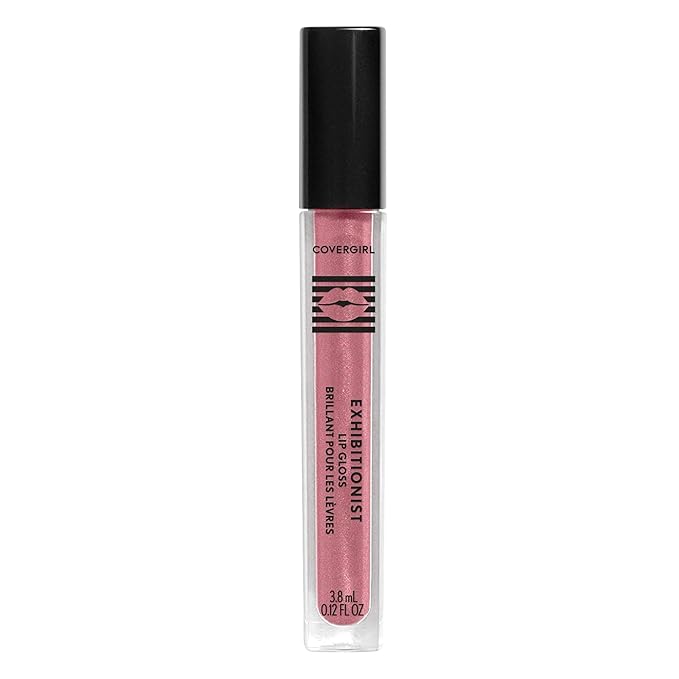 COVERGIRL Exhibitionist Lip Gloss, Short Change, High-Glossy, Cream, 0.99 Fl Oz, Shiny Pink Lip Gloss, Moisturizing Lip Gloss, Intense Hydration, Vibrant, Luscious