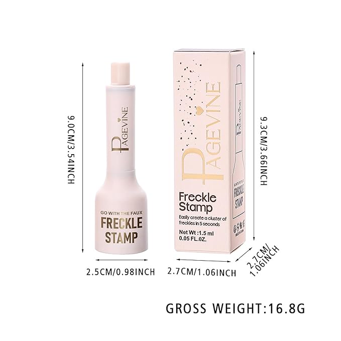 Freckle Stamp - Freckle Pen Waterproof, Long Lasting Fake Freckles, Quick Dry 5-Point Faux Freckles Stamp Cushion Stain Marker in One Press Natural and Lifelike Sunkissed Pencil Tool Makeup (#1-Light)