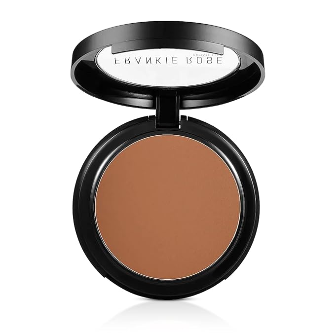 Frankie Rose Cosmetics Powder Foundation – Full Coverage Face Powder For Pores & Imperfections, Evens Out Skin Tone & Shine-Control | 58 Grams (Bronze)
