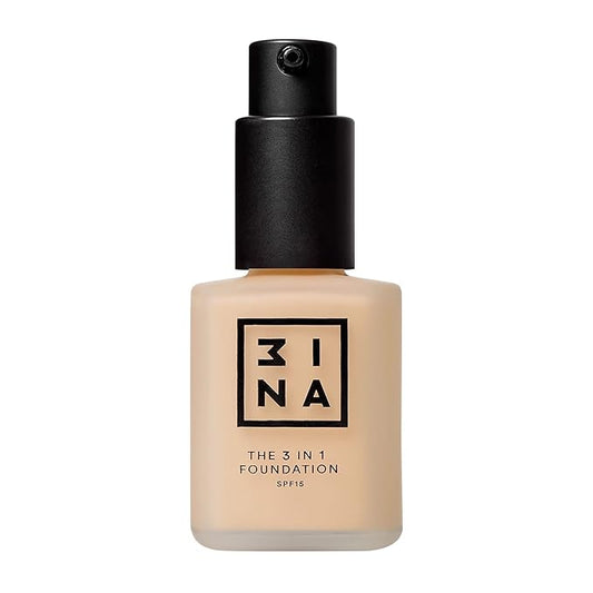 3INA The 3-In-1 Foundation 202 - Vegan Formula - Combination Of Primer, Concealer And Foundation - Medium Coverage - Natural Finish - Perfect For Covering Lines And Blemishes - Long Lasting - 1.01 Oz