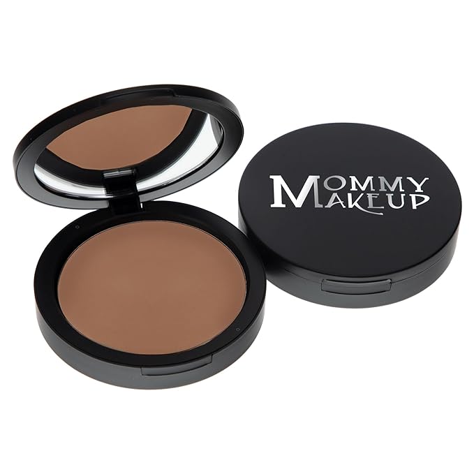 Mineral Dual Powder in Puddin' (Dark) | 4-in-1 Pressed Mineral Foundation with SPF 15 for Flawless Glow & Soft Looking Skin | Oil Free, Talc Free, Gluten Free | 0.45 Oz | by Mommy Makeup