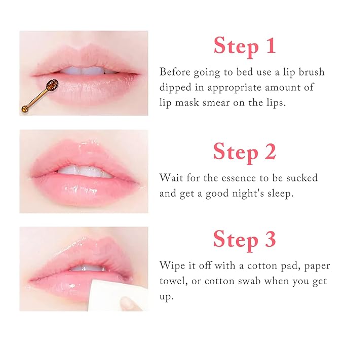 2PCS Bee Lip Balm Honey Lip Balm,Exfoliating Honey Pot Lip Balm Sleeping Lip Mask with Brush, Hydrating & Prevention Dry and Cracked, Lip Scrubs Exfoliator & Moisturizer