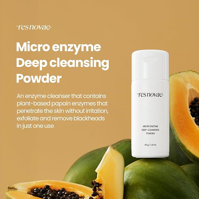 Enzyme Cleansing Powder – 40g (1.41 oz) – Purifies Pores, Removes Blackheads & Whiteheads, With Papain Enzyme for Smooth & Clear Skin | Low pH, Non-Irritating, For Sensitive Skin