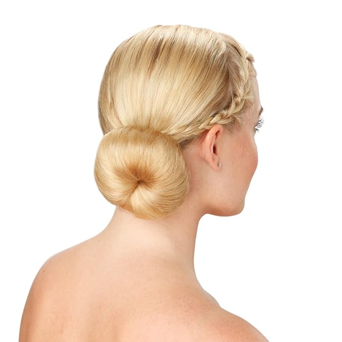 Goldrose Beauty Small Hair Bun Maker 2 Pieces - Doughnut Chignon Clip Hair Accessory for Kids & Women's Hair Styling (Blonde)