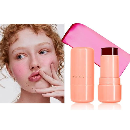 Cooling Water Jelly Tint,Jelly Blush Stick,Long Lasting Milk Jelly Blush Stick-1,000+ Swipes Per Stick,Jelly Texture Moisturising,Buildable Watercolor Finish (B, S)