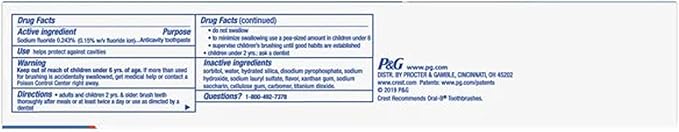 Crest Tartar Protection Whitening Cool Mint Flavor Toothpaste, 8.2 Ounce