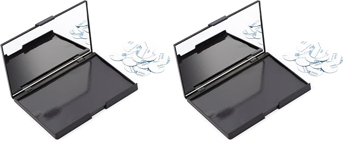 Allwon Empty Magnetic Plastic Eyeshadow Makeup Palette with 15Pcs Adhesive Empty Palette Metal Stickers for Eyeshadow Lipstick Blush Powder (Pack of 2)